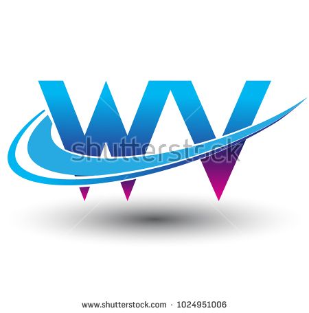 450x456 Initial Letter Wv Logotype Company Name Colored Blue And Magenta