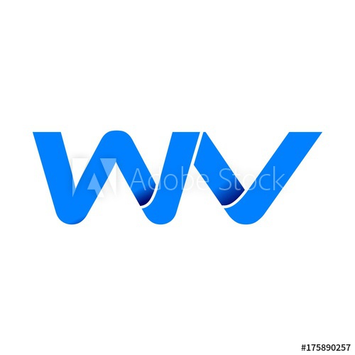 500x500 Wv Logo Initial Logo Vector Modern Blue Fold Style
