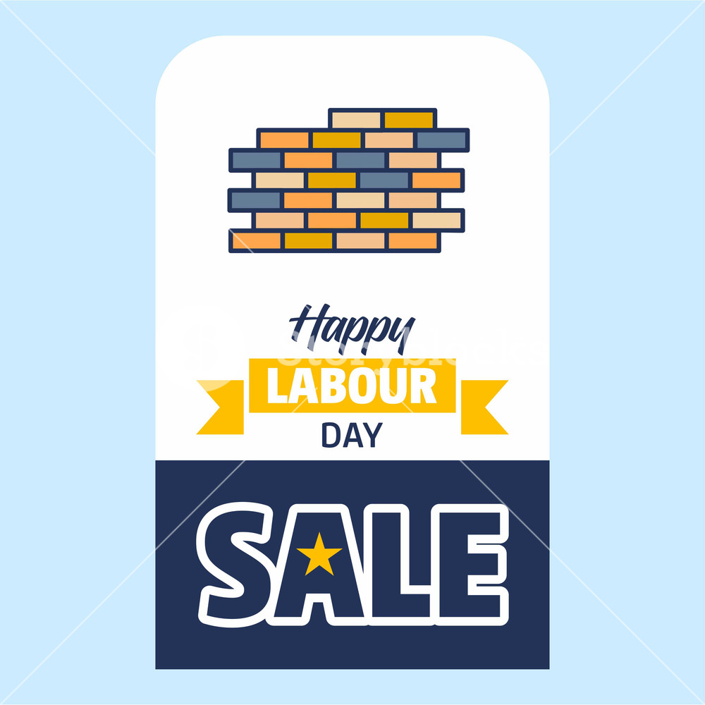 1000x1000 Happy Labour Day Design With Yellow And Blue Theme Vector