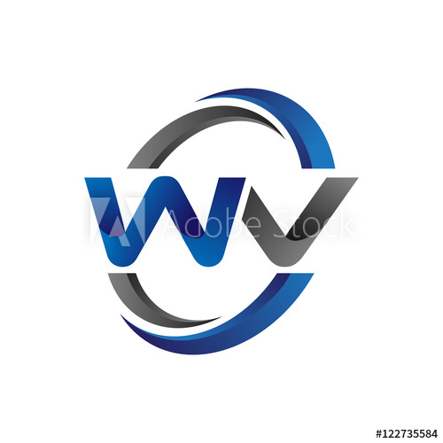 500x500 Simple Modern Initial Logo Vector Circle Swoosh Wv