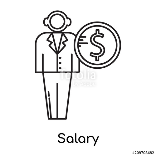 500x500 Salary Icon Vector Sign And Symbol Isolated On White Background