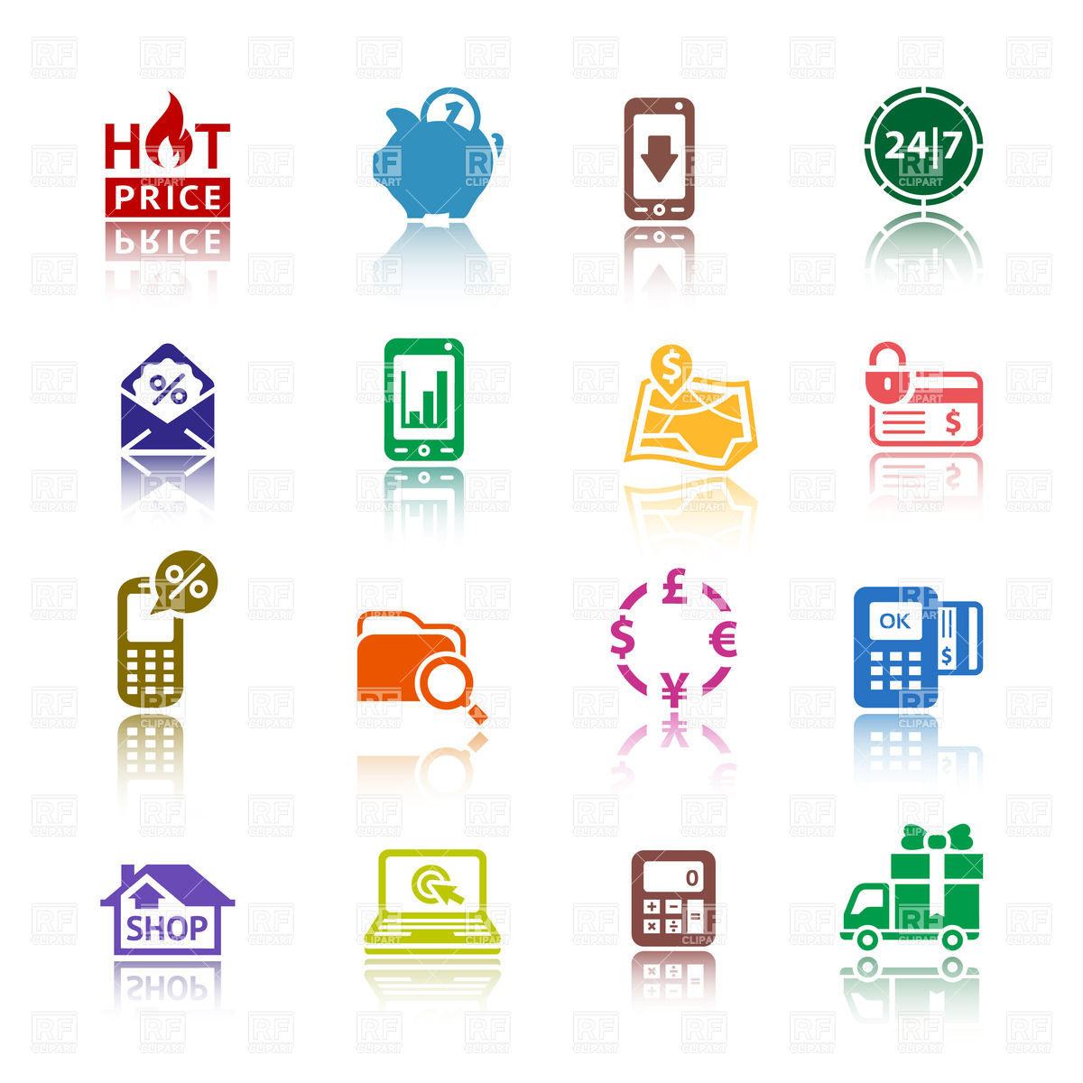 1200x1200 Web Site And Internet Icon Set Vector Image Of Icons And Emblems