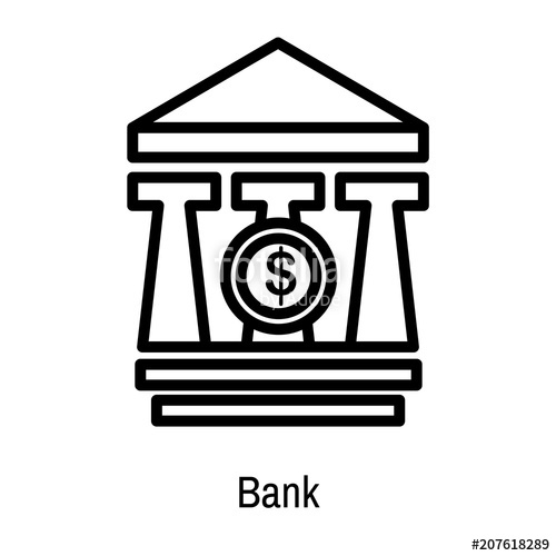 500x500 Bank Icon Vector Sign And Symbol Isolated On White Background