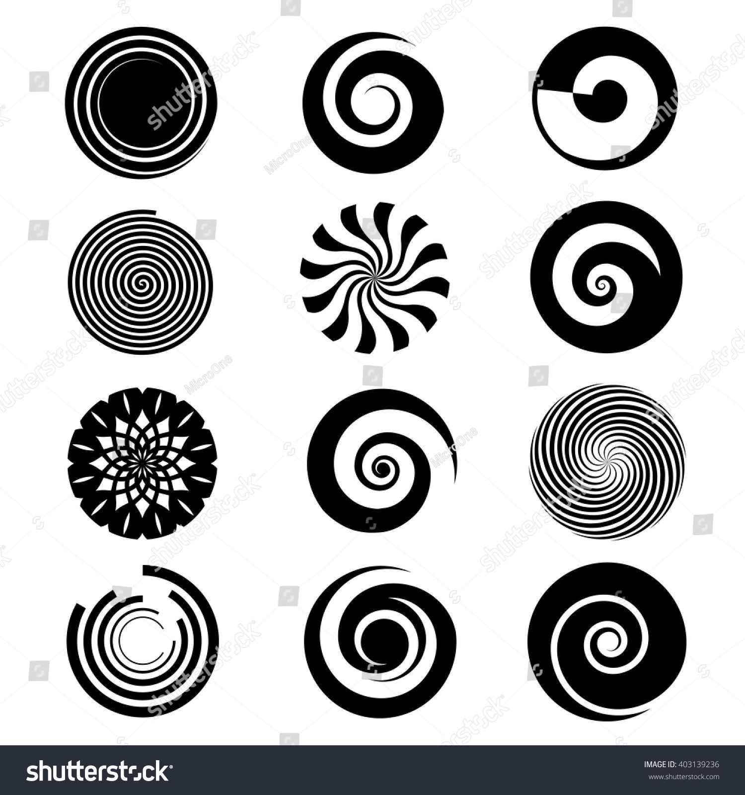 1500x1600 Spiral Elements Vector Different Spirals Icons For Logo