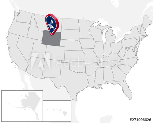 500x400 Location Map Of State Wyoming On Map Usa State Wyoming Flag