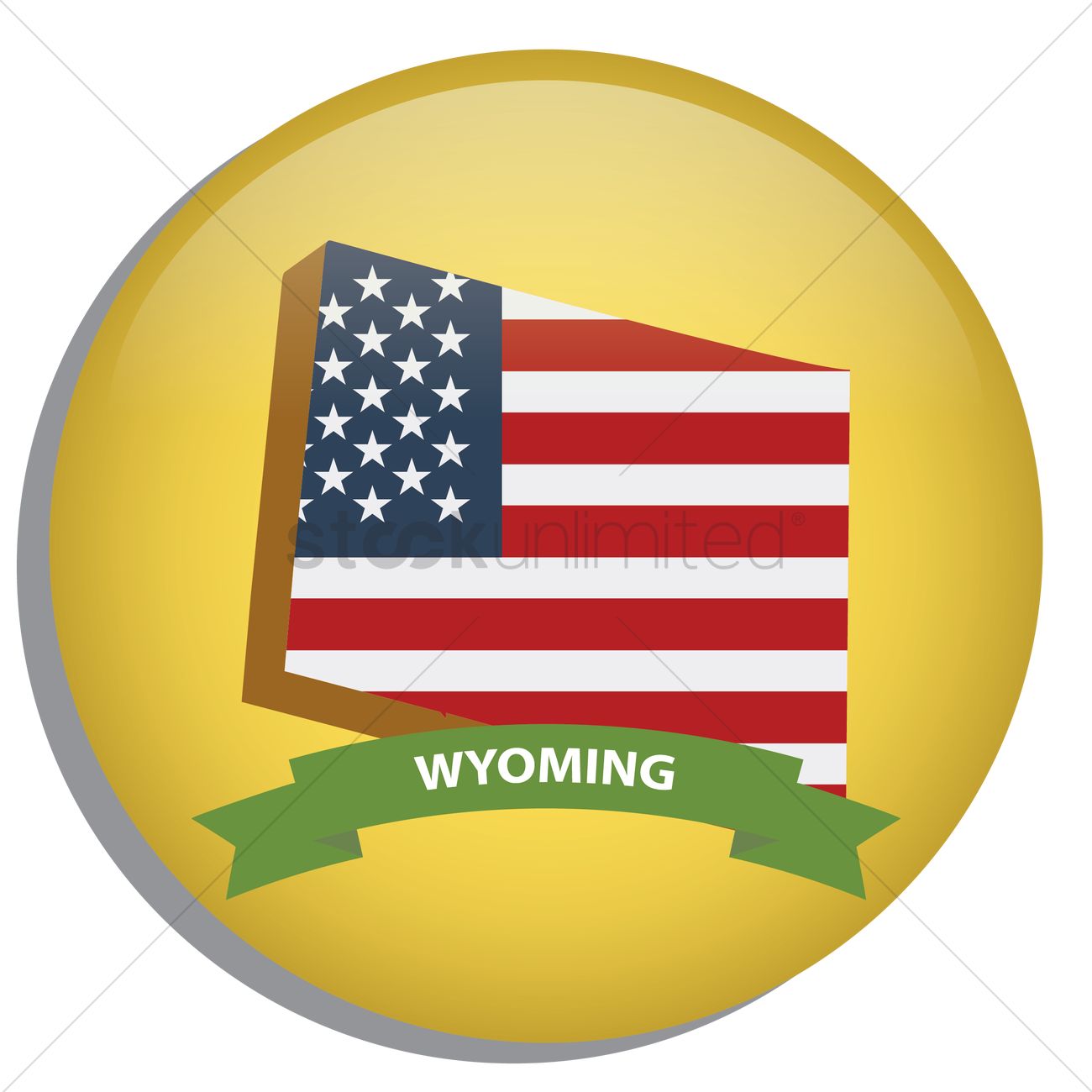 1300x1300 Map Of Wyoming State Vector Image