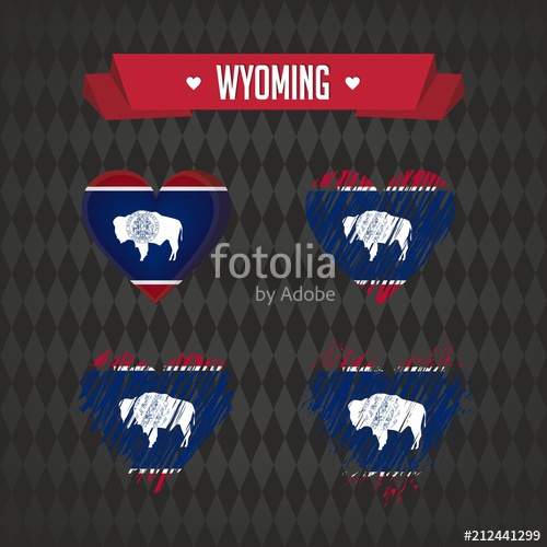 500x500 Wyoming Awith Love Design Vector Broken Heart With Flag Inside