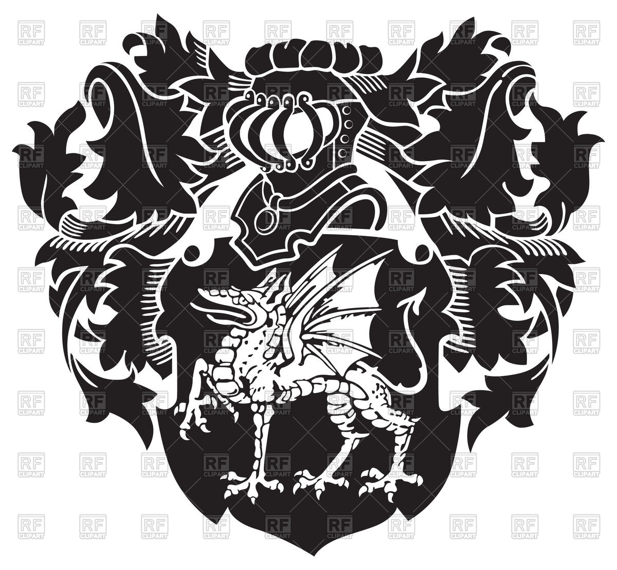 1200x1108 Ornate Template Of Medieval Heraldic Emblem