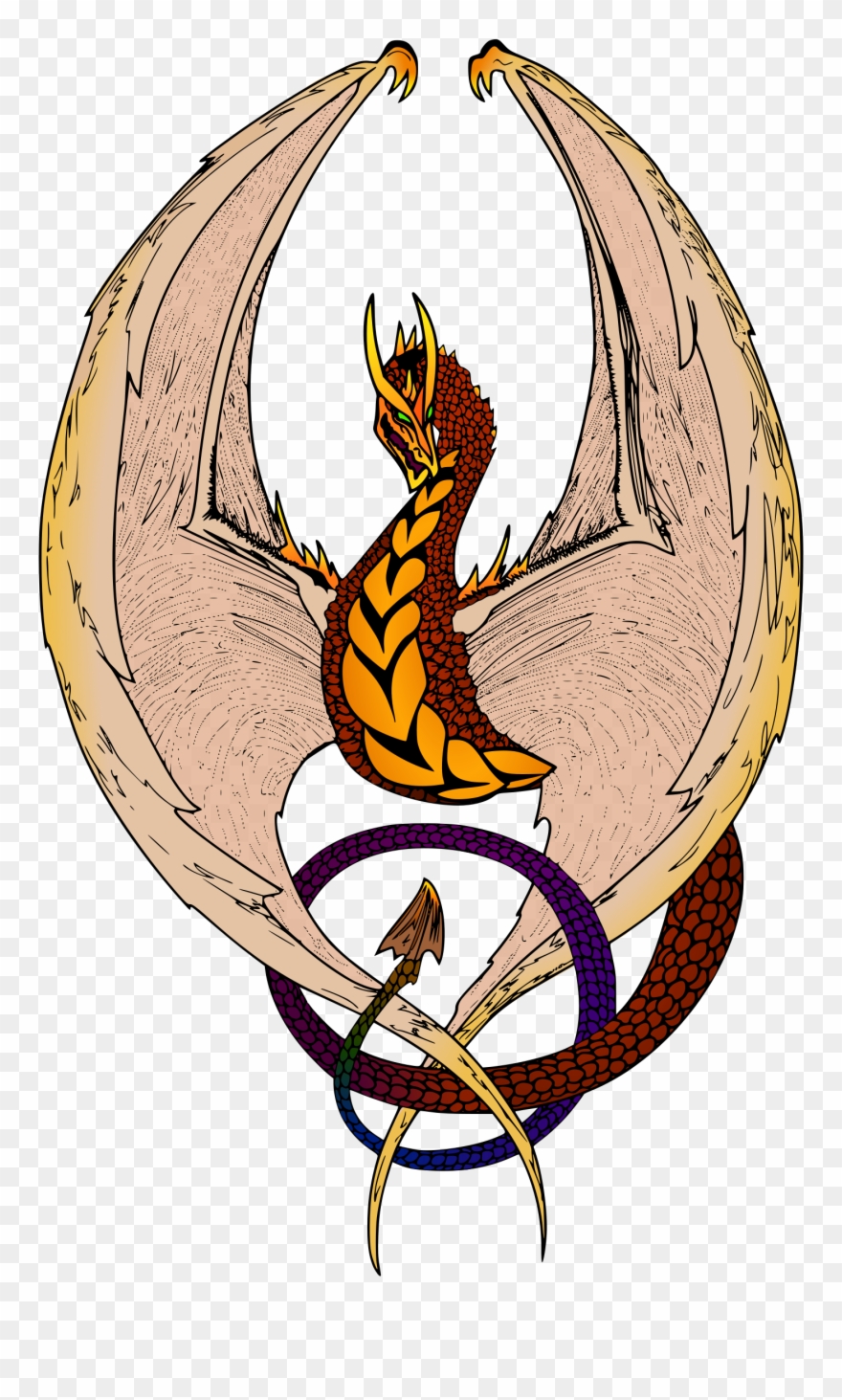880x1463 Dragon Passant Clip Art Wyvern Clip Art