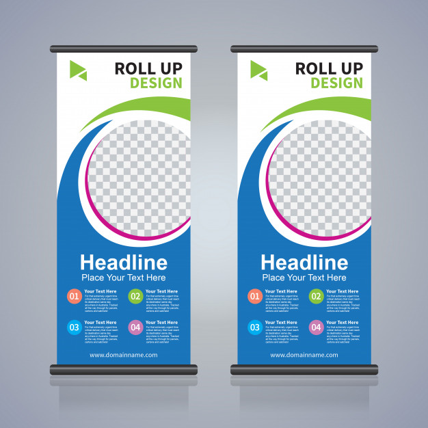 626x626 Roll Up Brochure Flyer Banner Design Template, Abstract Background