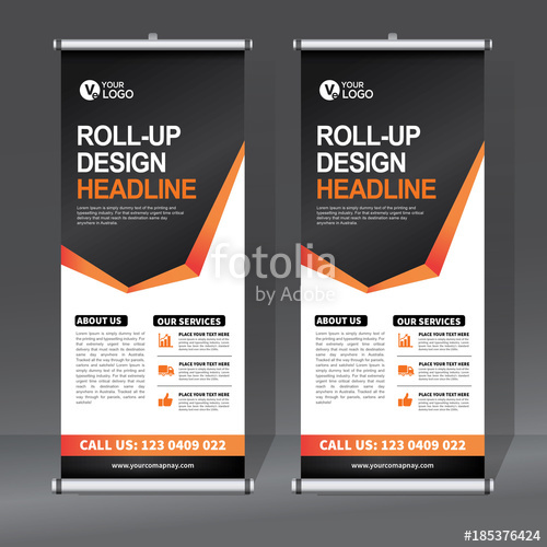 500x500 Roll Up Sale Banner Design Template, Abstract Background, Pull Up
