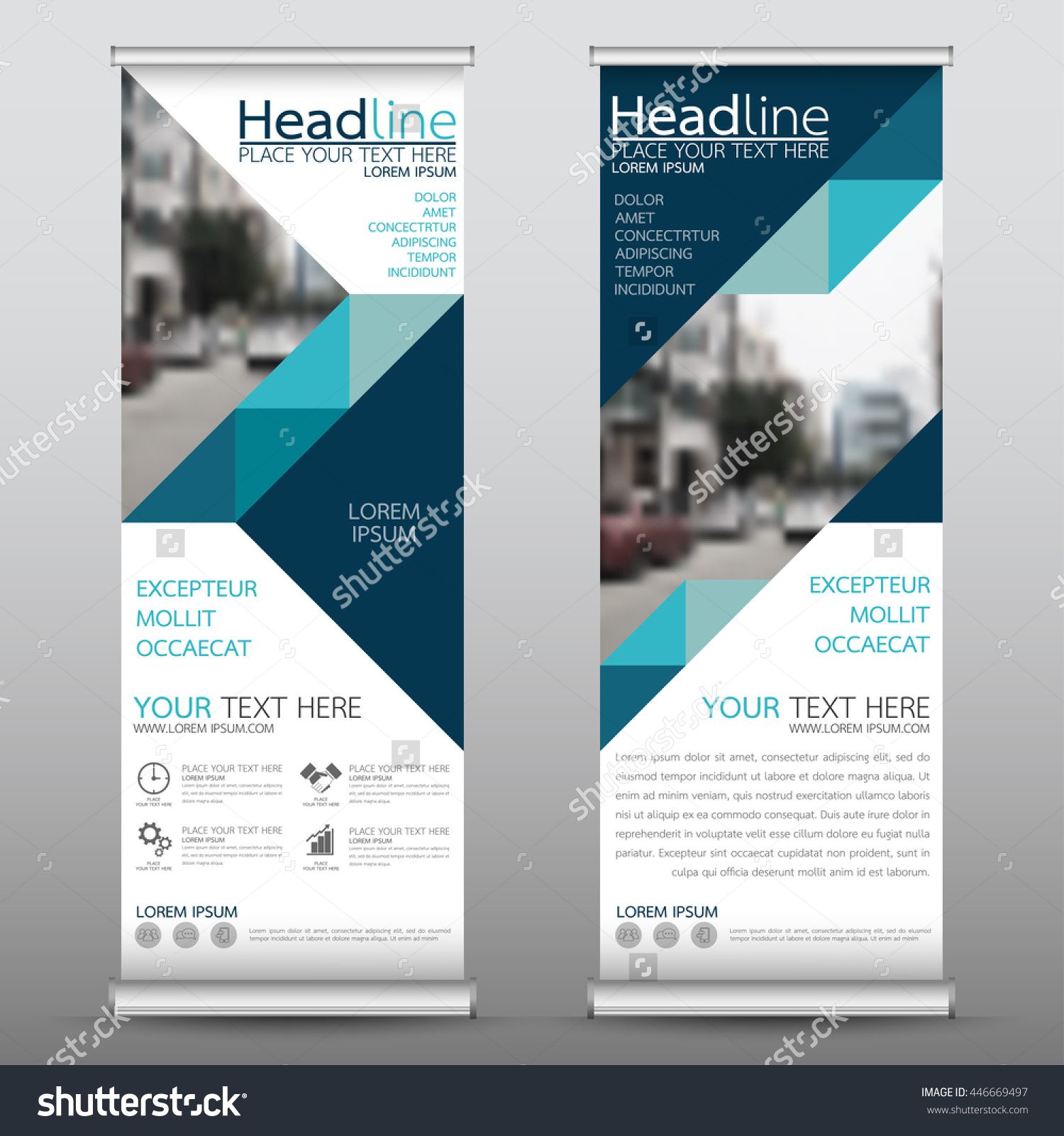 1500x1600 Blue Roll Up Business Brochure Flyer Banner Design Vertical