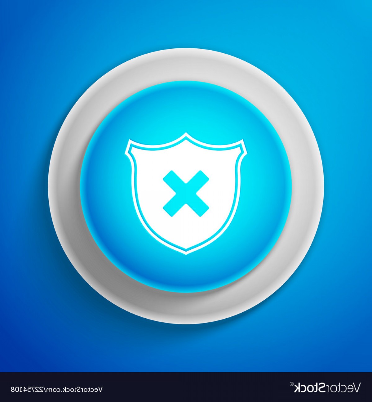 1200x1296 Shield And Cross X Mark Icon On Blue Background Vector Hoodamathrun