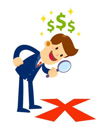 381x450 Vector Stock Of A Businessman Looking Through Magnifier Glass