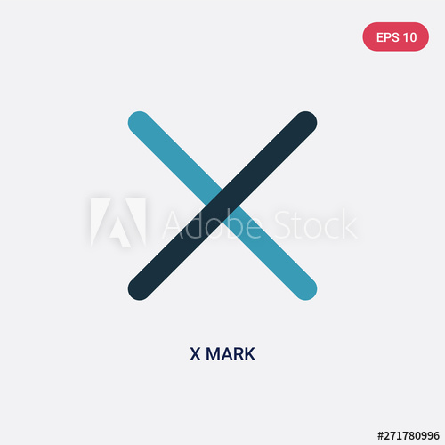 500x500 Two Color X Mark Vector Icon From Interface Concept Isolated Blue