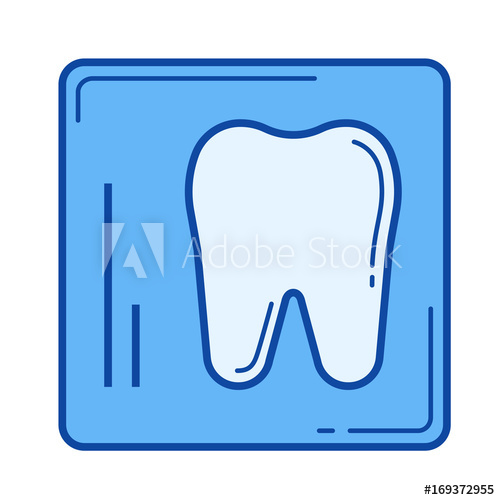 500x500 Dental X Ray Vector Line Icon Isolated On White Background Dental