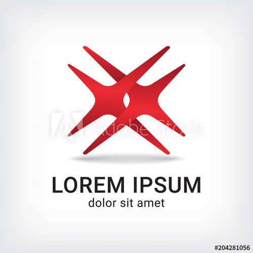 500x500 Letter X Vector Logo Design Template, Double Angle Icon, Corner