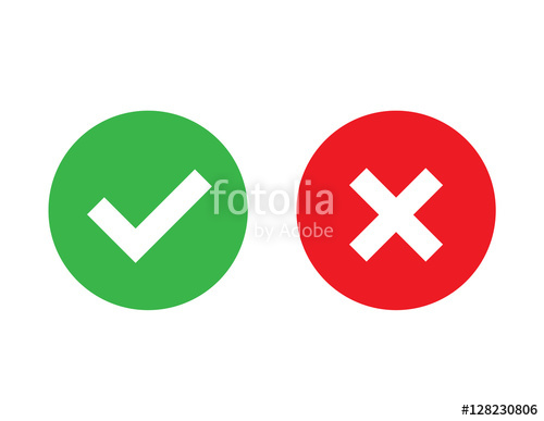 500x387 Check Mark And X Mark Icon Vector Stock Image And Royalty Free