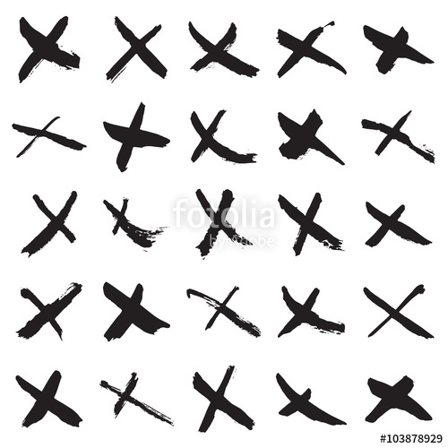 500x500 Collection Of Hand Painted X Marks Vector Illustration Stock