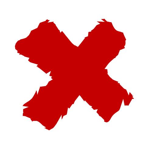 490x490 Rough Red X Vector Icon