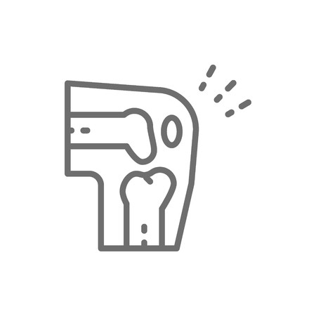 450x450 Vector X Ray Of Knee, Joint Pain Line Icon Symbol And Sign