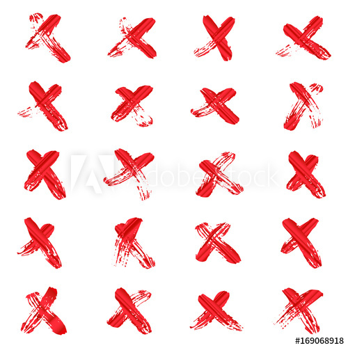 500x500 X Cross Sign Vector Red Hand Drawn X Mark Symbol Grunge Letter X