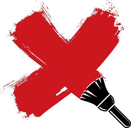 420x409 Brushed X Sign, Vector Close Ban And Rejection Icon Premium