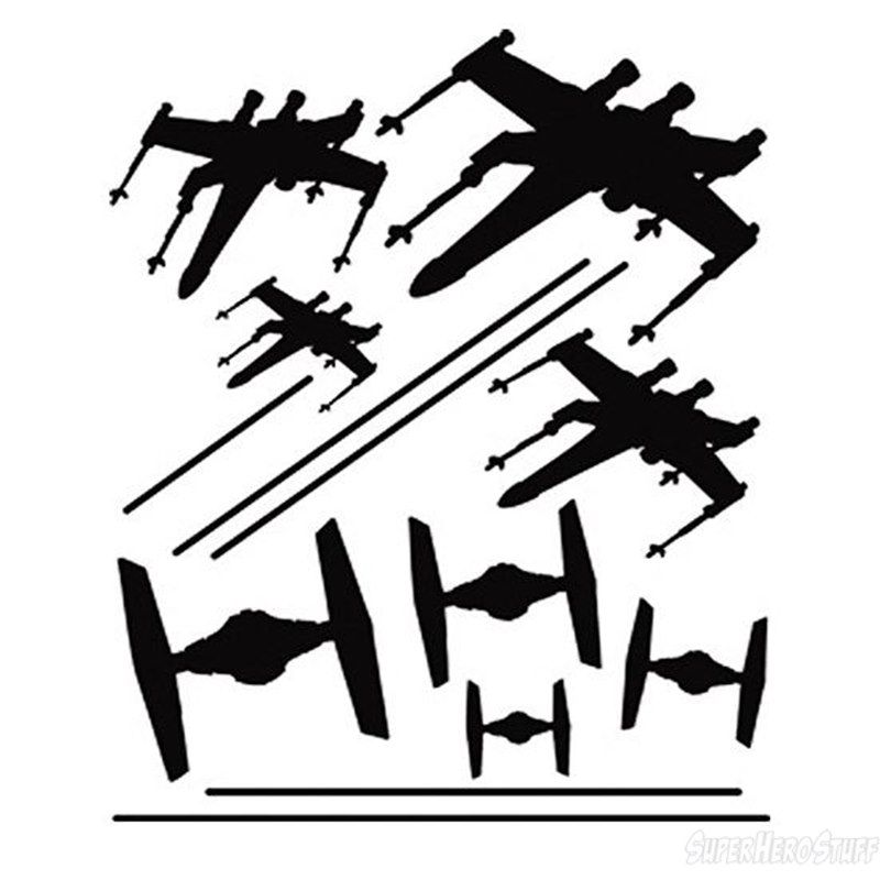 800x800 Star Wars X Wingtie Fighter Dogfight Stickers Black Star Wars