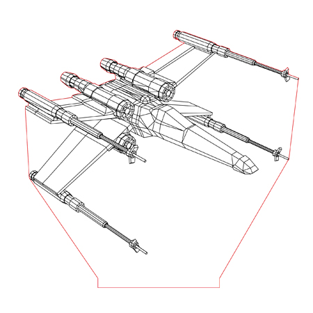450x450 X Wing Illusion Lamp Plan Vector For Cnc