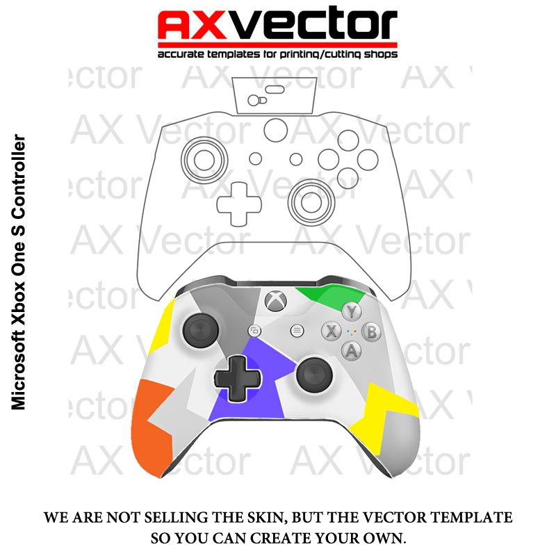 800x800 Xbox One S Controller Template, Vector Contour