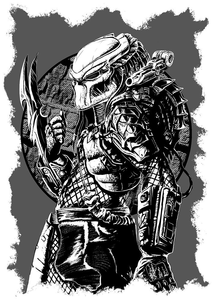 708x1000 Predator And Alien Illustration For Book Predator