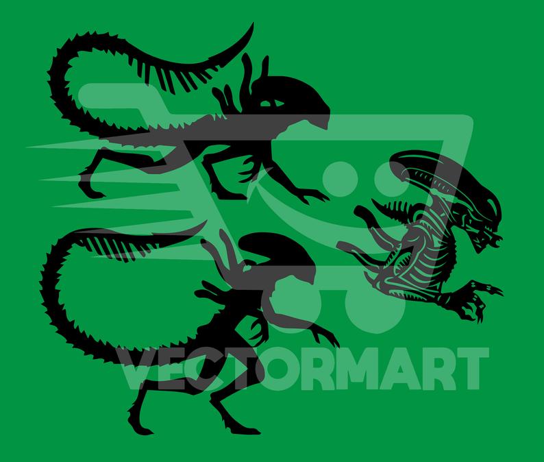 794x674 Xenomorph Alien Pack Of Vector Image Perfect For Etsy