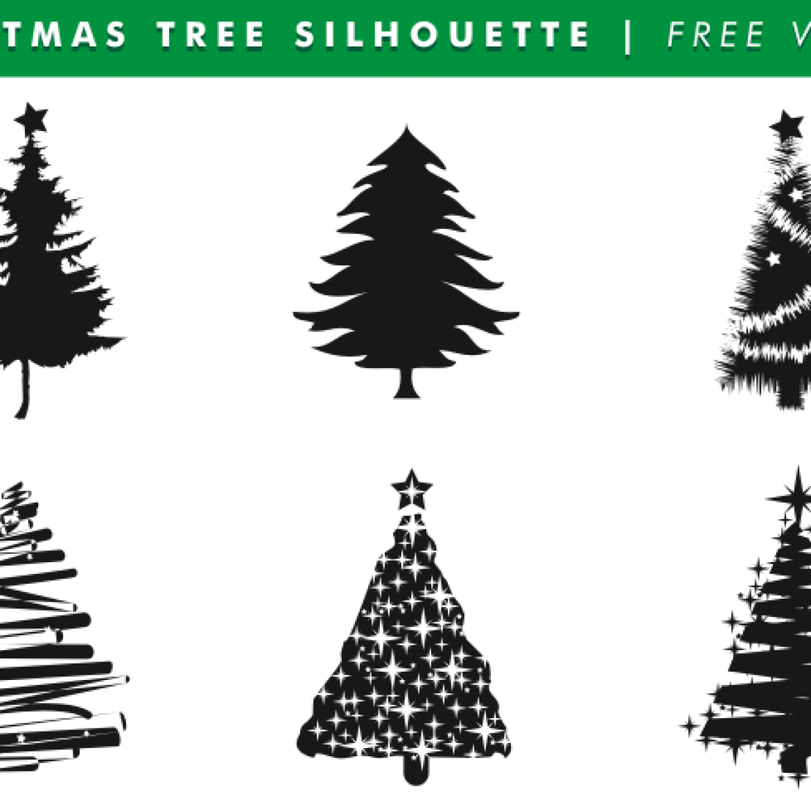 1170x1170 Free Vector Christmas Tree Silhouettes Free Vector