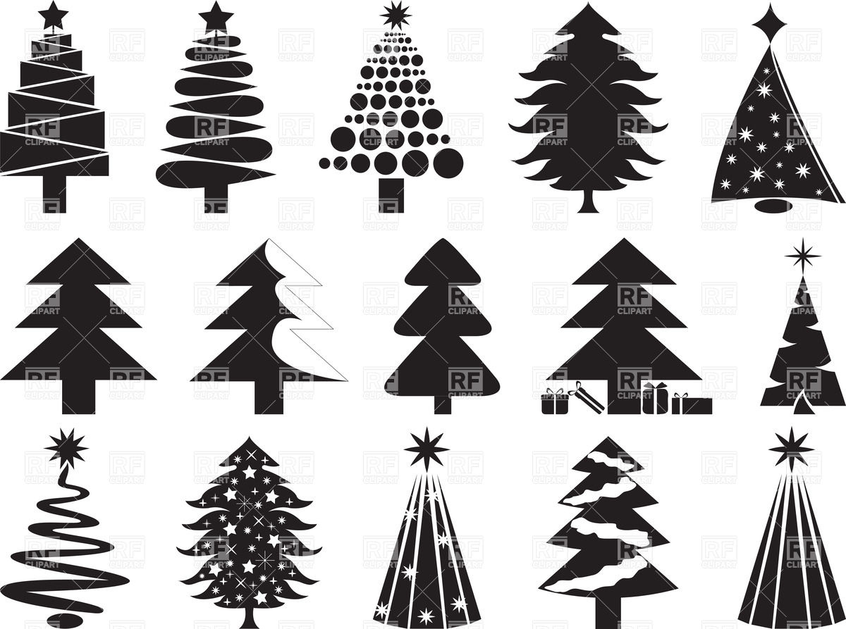 1200x893 Stylized Silhouettes Of Christmas Trees Vector Image Of Plants
