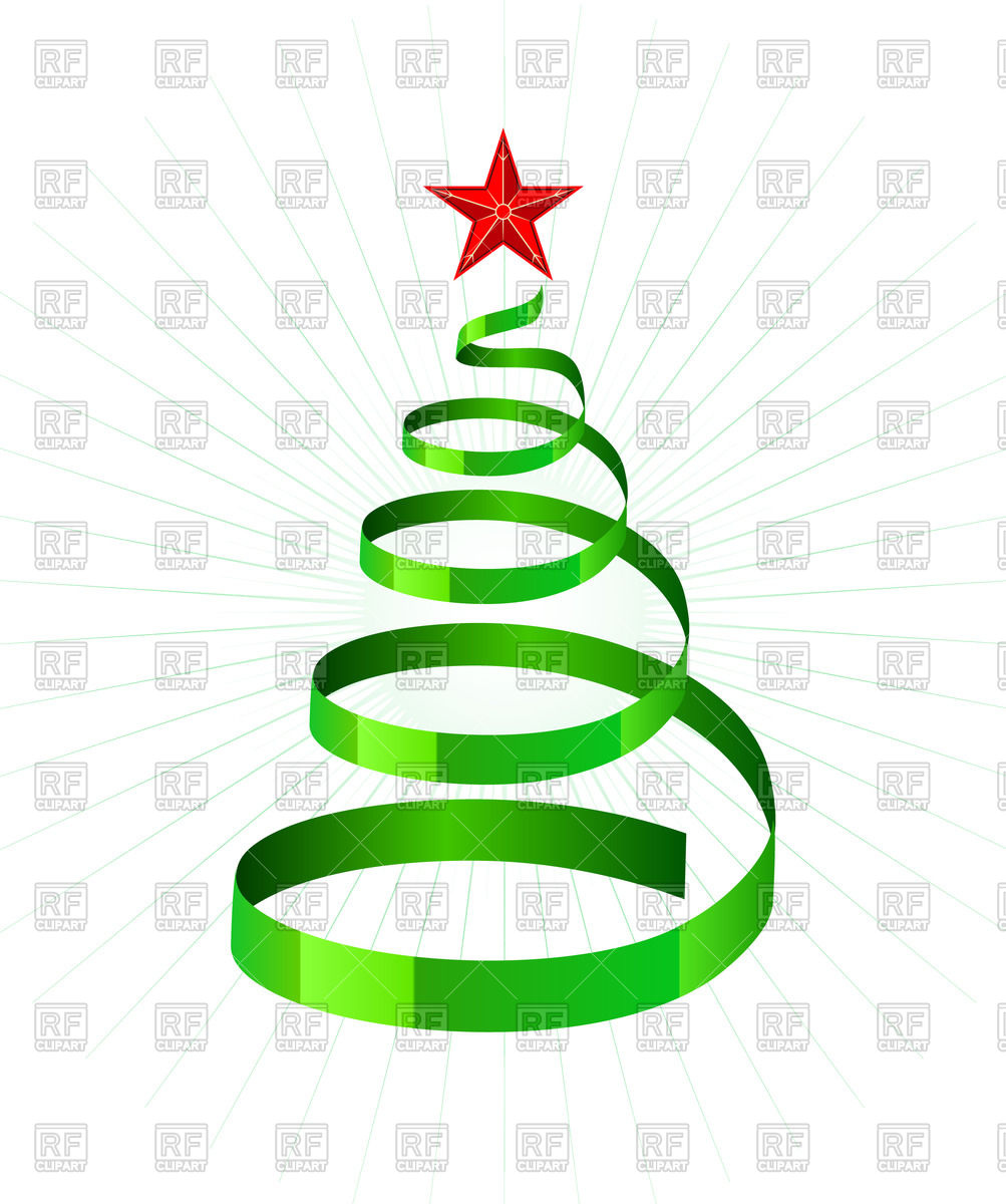 1003x1200 Green Spiral Ribbon As Symbolic Xmas Tree Vector Image Of Objects