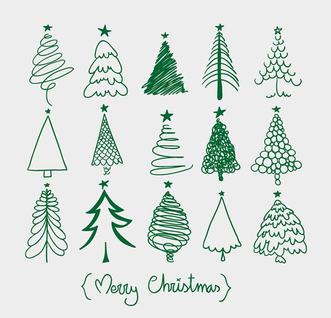 680x653 Christmas Vector Christmas Draw Christmas Tree Sketch
