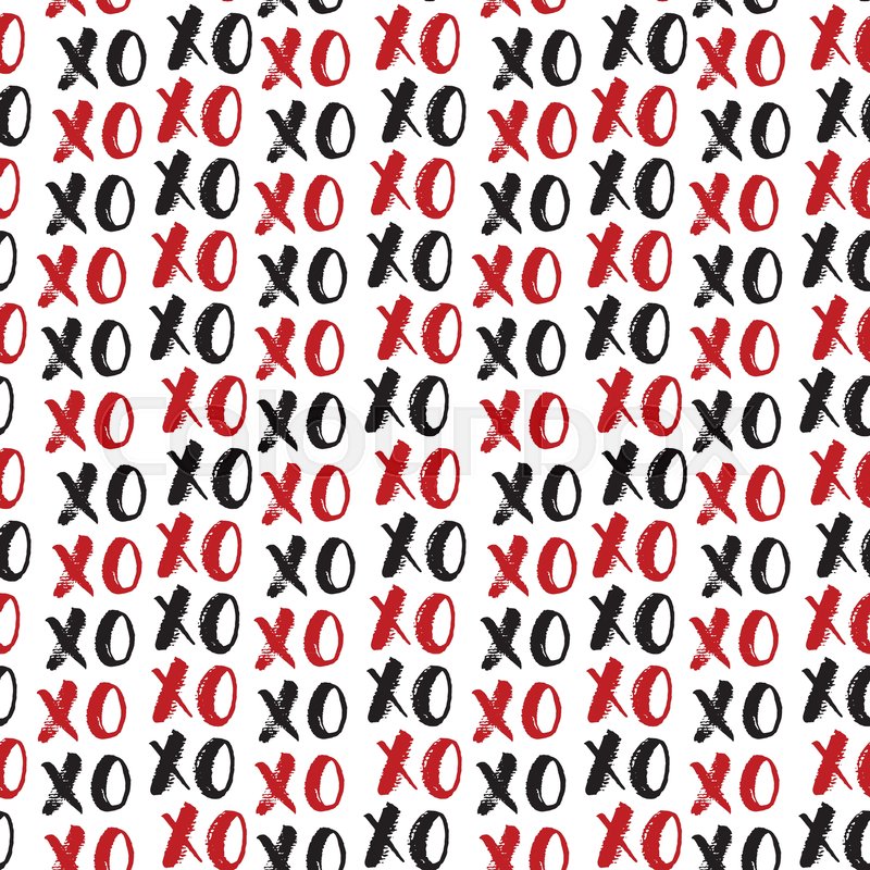 800x800 Xoxo Brush Lettering Signs Seamless Stock Vector Colourbox