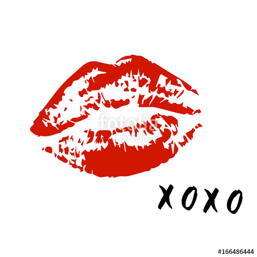 500x500 Xoxo Hugs And Kisses Lipstick Kiss On A White Background Vector