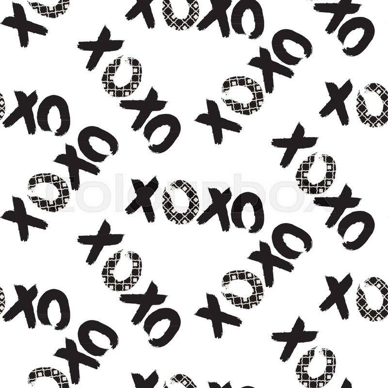800x800 Xoxo Seamless Vector Pattern Brush Stock Vector Colourbox