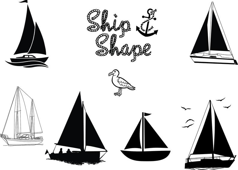 794x567 Sailboat Bundle Logo Sail Boat Logos Yacht Clipart Etsy