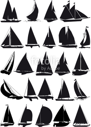 358x500 Sailboat Vector Silhouettes Stock Image And Royalty Free Vector