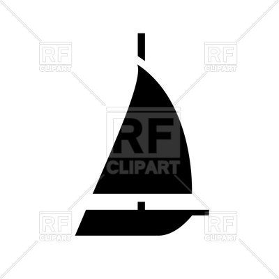 400x400 Silhouette Of Yacht Vector Image Of Objects