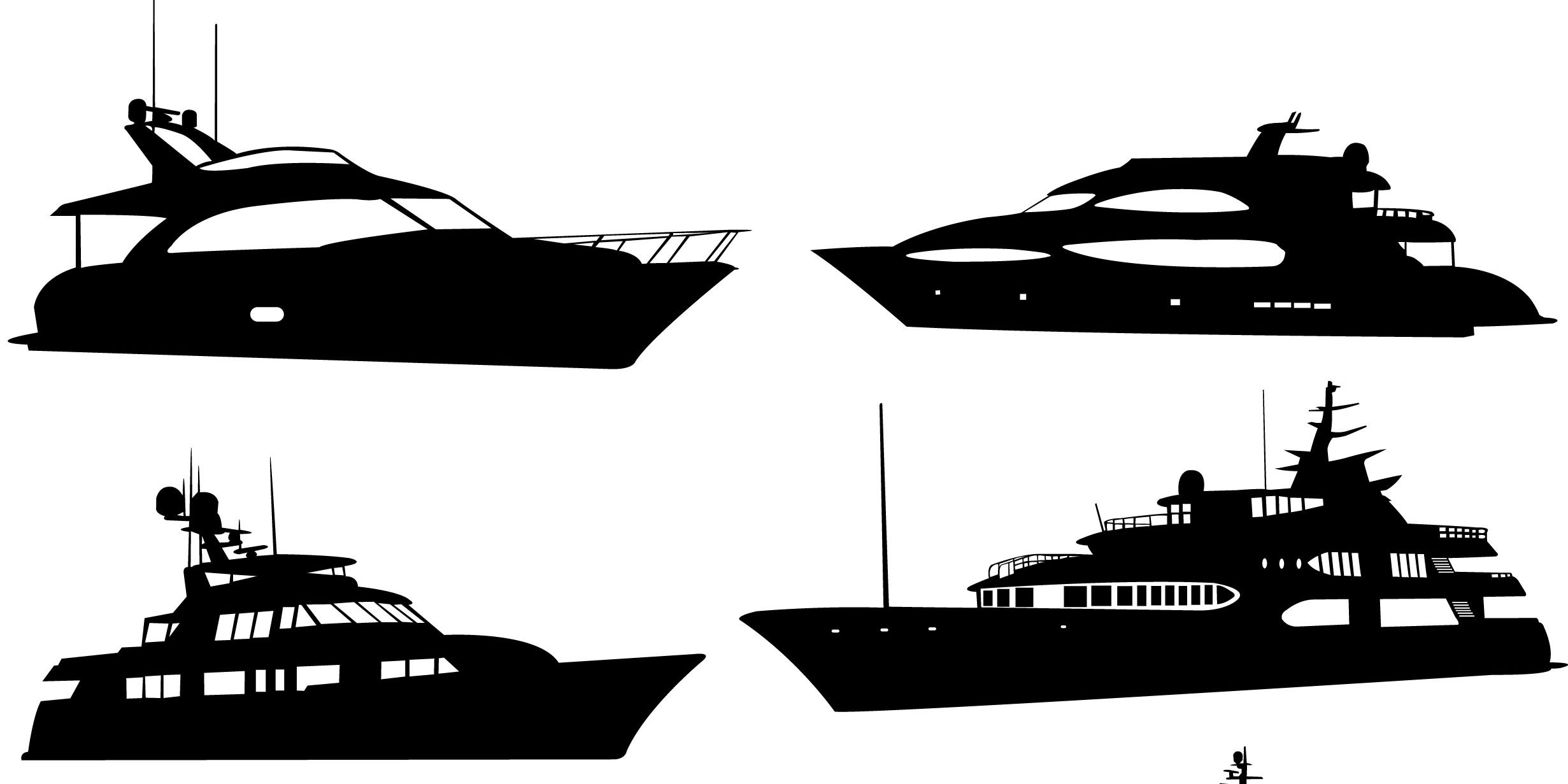 Yacht Silhouette Vector At Vectorified Com Collection Of Yacht