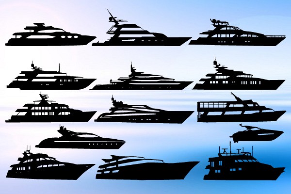 600x400 Vector Yacht Silhouettes