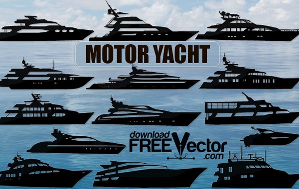 600x380 Vector Motor Yacht Vector Free Download