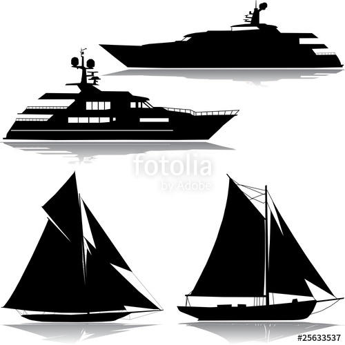 500x500 Yachts Black Silhouette Vector Stock Image And Royalty Free