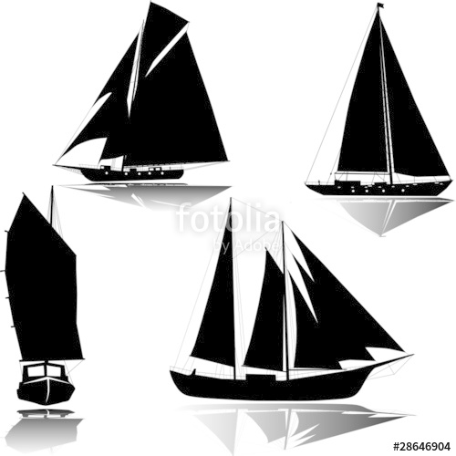 500x500 Yachts With Sails Silhouette Stock Image And Royalty Free Vector