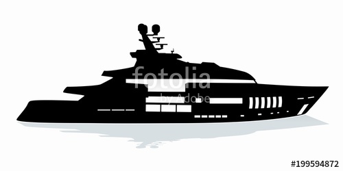 500x250 Silhouette Of Yacht Vector Drawing Stock Image And Royalty Free