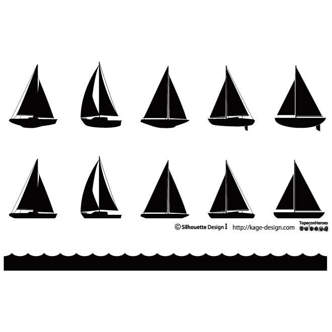 660x660 Sailboat Silhouettes Vector Pack