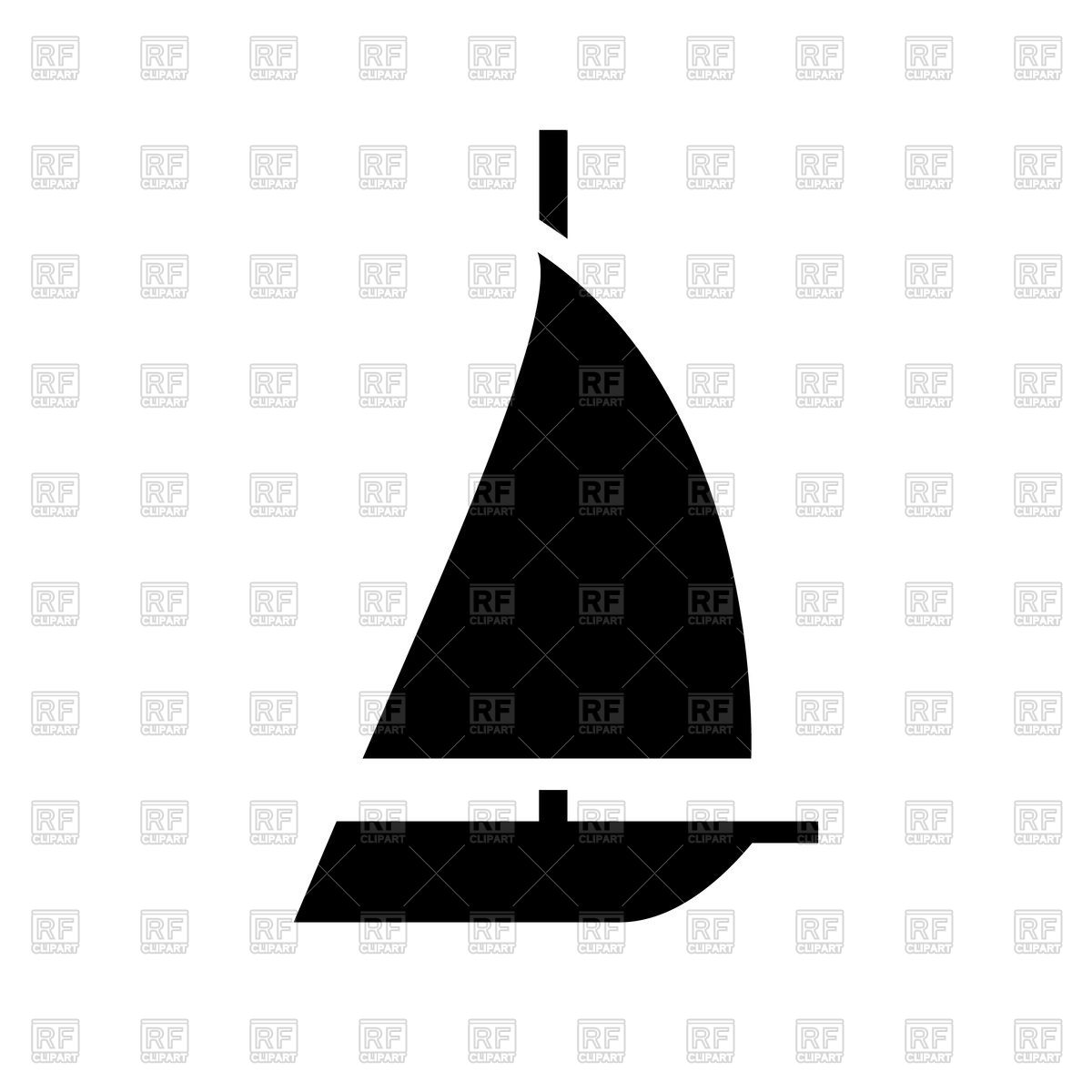1200x1200 Silhouette Of Yacht Vector Image Of Objects